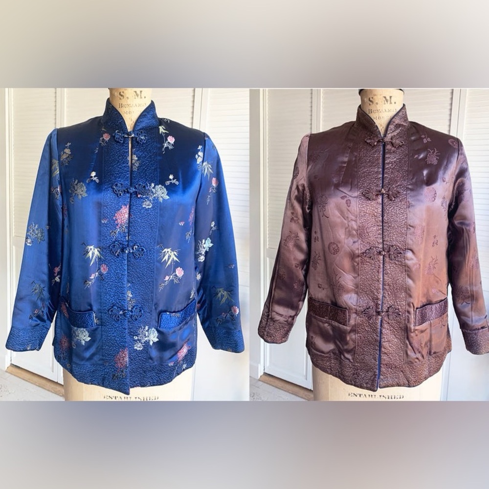Peony Brand Shanghai, China Vintage Reversible Satin Jacket/Kimono